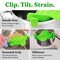 Snap N Strain Pot Strainer and Pasta Strainer Cooking Gadgets - Adjustable Silicone Clip On Strainer for Pots, Pans, & Bowls - Perfect Cooking Gifts for Women, Kitchen Gifts - Lime Green